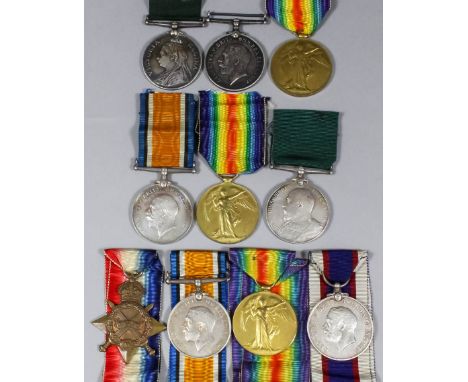 A group of four George V First World War medals to "J. 11393 Able Seaman W.C. Hills, Royal Navy", comprising - 1914-15 Star, 