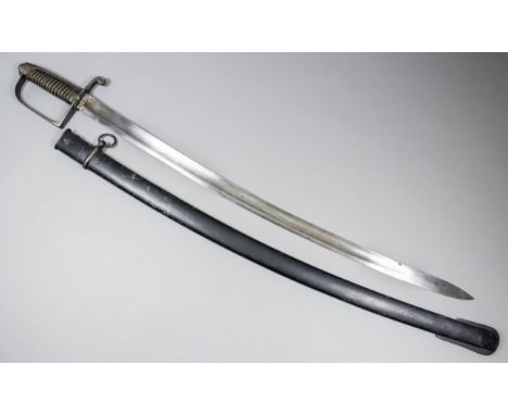 A 1796 pattern Light Cavalry sabre, the 32.5ins plain steel blade stamped with maker's mark "F.C.", with steel D guard with i