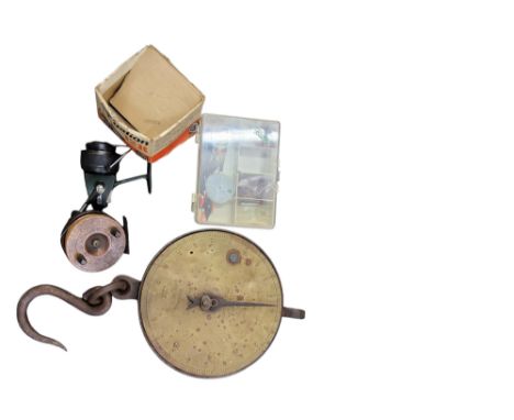 Salter's Trade Spring Balance, 200lb by 1lb'&nbsp; &nbsp;fishing tackle, two rods;&nbsp; etc
