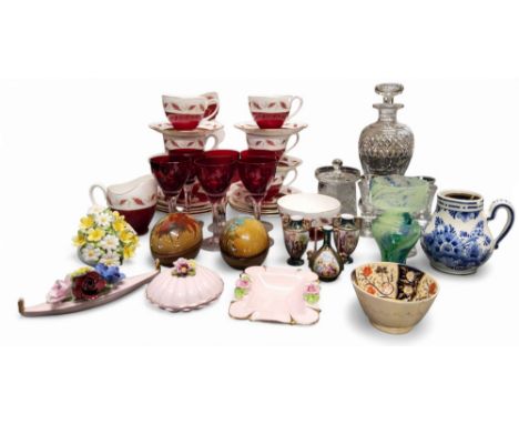 A Royal Doulton flower posy;&nbsp; others, Adderley;&nbsp; &nbsp;Vienna miniature garniture;&nbsp; a Royal Worcester Holly Ri