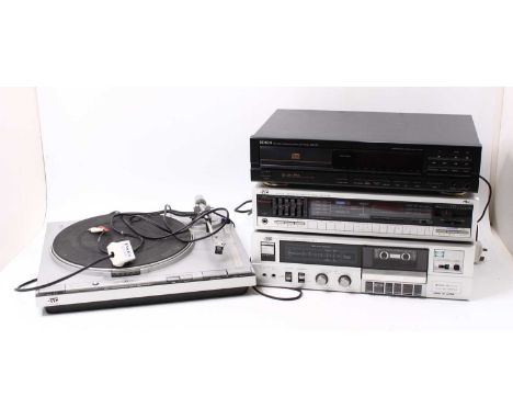 A collection of assorted audio equipment to include a National Panasonic SG-1030L, turntable with tape deck, width 60cm, dept