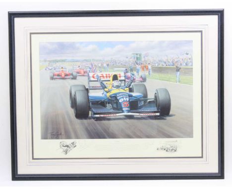 After Tony Smith, (20th century), Victory, British Grand Prix, Silverstone, 12th July 1992, limited edition lithograph no. 28
