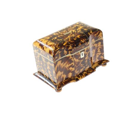 Tortoiseshell tea caddy (lacking a foot)