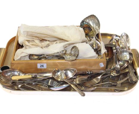 Assorted silver plated flatware