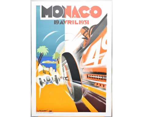 2me Grand Prix Automobile Monaco 6 Avril 1930, Falcucci-30, poster print, bottom corner Imp. Arte Paris- Musee de L'Automobil