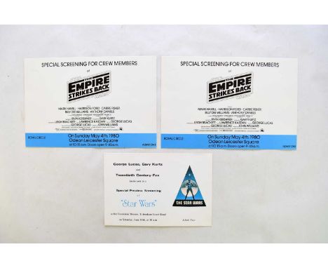 STAR WARS. A ticket for Star Wars Special Preview Screening on 11th June 1977. This was the first showing of the film in the 