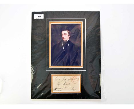 HERBERT, Sidney (1810-1861) Secretary of State during the Crimean War and close friend of Florence Nightingale.  Portrait wit