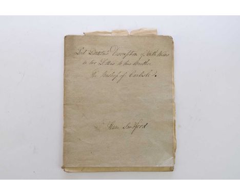 MANUSCRIPT, Lord Lyttleton's Description of North Wales in two letters to his brother, the Bishop of Carlisle. Copied by Hump