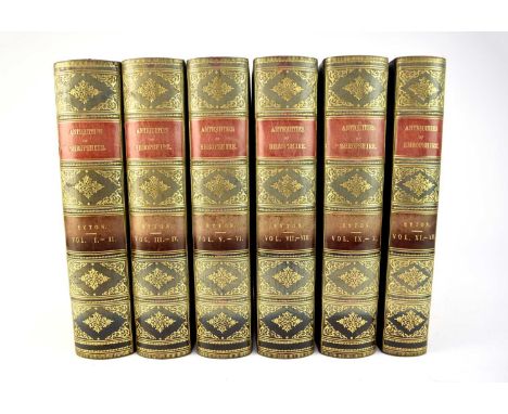 EYTON, Rev R W, Antiquities of Shropshire, 12 vols in 6 1854-60. One of only 300 sets. Fine binding in half calf, marbled boa