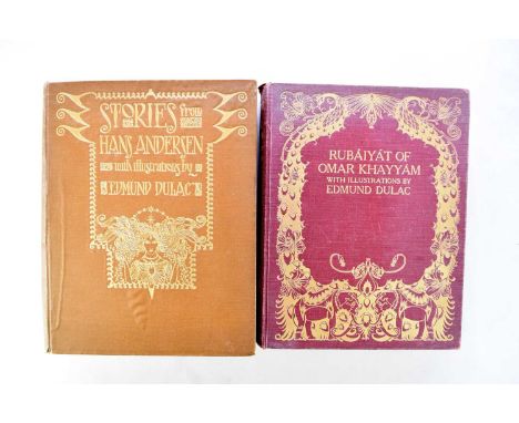 DULAC, Edward, illustrator. 5 books illustrated by Dulac: Rubaiyat of Omar Khayyam, 4to, Hodder and Stoughton, c. 1910, with 
