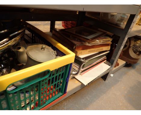 Quantity of metalware and plate with cutlery glassware and mantle clock