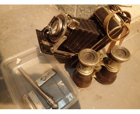 Compur rapid bellows camera opera glasses lighter cigar cutter pressure gauge  