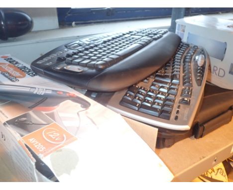 Three keyboards scanner hoover and light etc