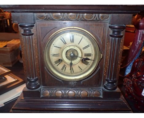 Thomas Fattorini wood cased Bugler alarm clock with duplex action
