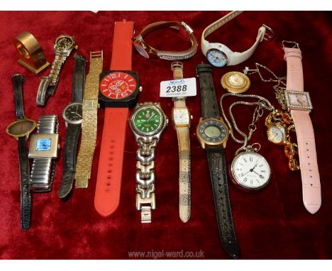 A blue L'Occitane box containing ladies and gents watches including; Rotary, Waltham, Tissot, TAG-Heuer, etc.