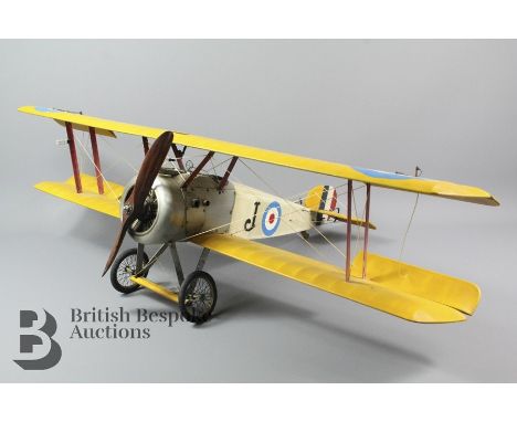 A large Sopwith Camel AP502 Biplane model aircraft manufactured by Authentic Models. The model is completed and fully assembl
