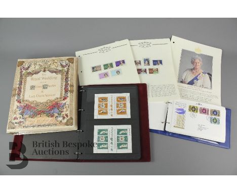 A box of stamp albums, cover album and miscellaneous philatelic items, including; Stanley Gibbons 2015 Commonwealth and GB st