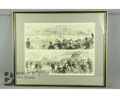 C. Robinson for The London Illustrated News, The Australian Cricketers at Kennington Oval, approx 50 w x 37 h cms, framed and