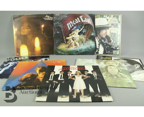 Box of 1970's LP records, including Blondie 'Parallel Lines', Police 'Reggatta de Blanc', 'Zenyatta Mondatta', Kate Bush 'The