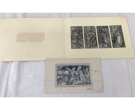 T.W. Camm Studio - original Christmas card and design print of card. Original card was sent by The Studio to patrons & friend