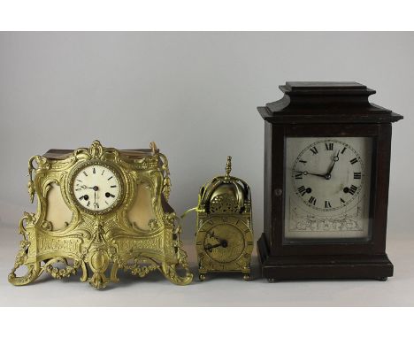 A 20th century copy of a 17th century lantern clock, the dial signed Edward Morris, with eight day striking movement, togethe