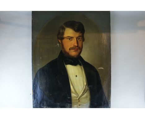 Early 20th century English School, half portrait of an Edwardian gentleman, oil on canvas, 65cm by 53cm unframed