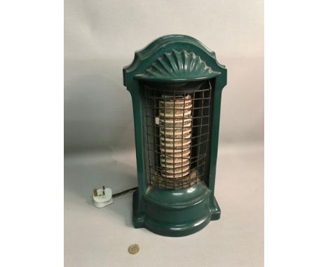 An Art Deco Heavy Ceramic Green Heater 