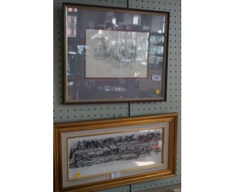 A pencil signed Pat Cook print and a Geldart pencil signed limited edition print together with a set of vintage balance scale