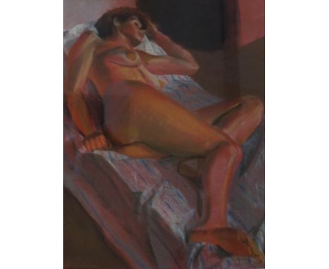 Alex Jackson President RBSA 1983-97, ADT (20th Century) - 'Figure in fire light' pastel, signed, inscribed verso by hand, pre