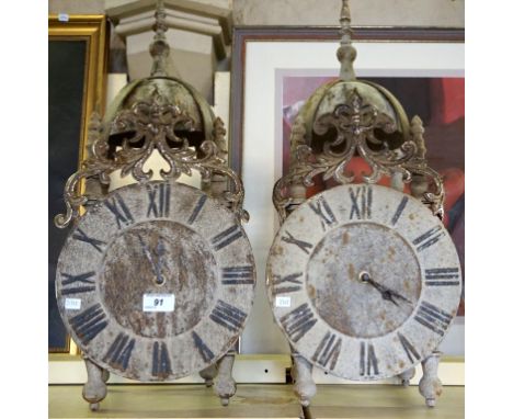 A pair of reproduction French style mantel clock of large proportions. 