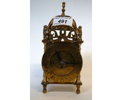 A Smiths eight day mantel clock, French style, with lancet top.