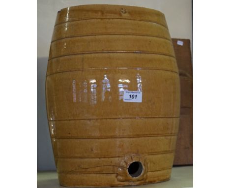A vintage salt glazed whiskey barrel. 