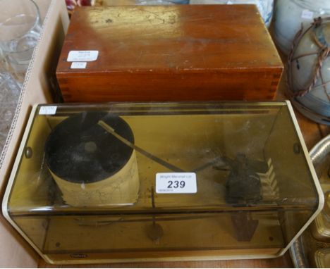 A Vintage barograph together with a W.G Pye & Co of Cambridge resistance box