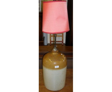 W.H Milner & Co of Manchester stoneware flagon (converted to a lamp). (sold electrically untested) 