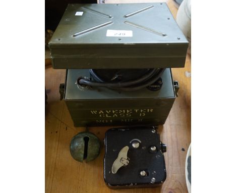 An Army wave meter, Class D no.1, cowbell and vintage Path-H-Scope.