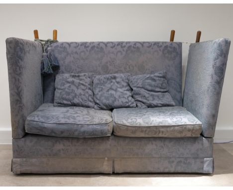 Knole drop arm 2 seat sofa first made in the seventeenth century and designed for the arms to drop so a lady could sit modest