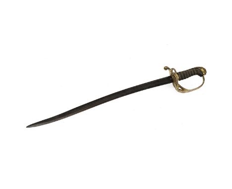 William IV 1822 pattern British Infantry army officer's sword. Yataghan shaped steel blade (57cm), with 3/4 fuller channel, i