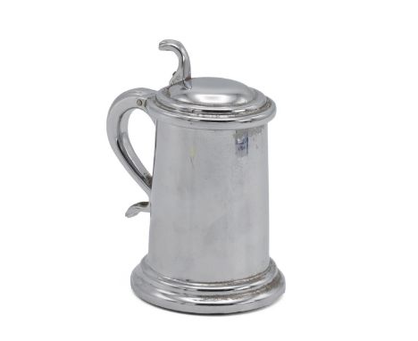 Dunhill, silver plated novelty lighter in the form a tankard, 9cm high.