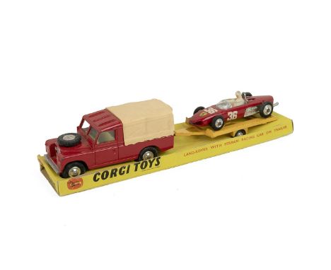 Corgi Toys boxed Land-rover with Ferrari racing car on trailer Gift Set No.17 .