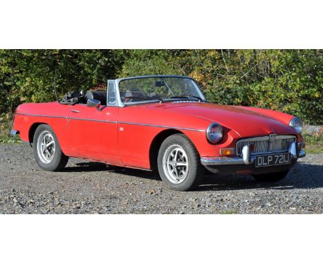 1971 MGB Roadster. Registration number: DLP 721J. 1798cc Petrol, red. Registered as a Historic car in logbook. It comes with 
