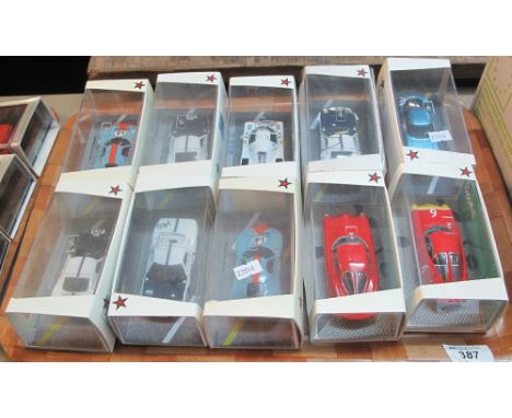 Tray of ten Bizarre by Fernando Pinto scale 1:43 diecast model racing cars in original packaging and perspex cases. (10)(B.P.