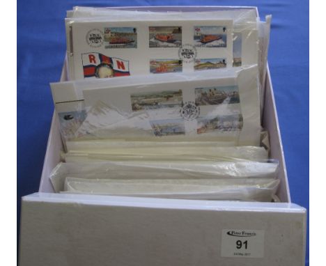 Isle of Man selection of 1980's and 1990's mint sets, presentation packs and first day covers in white box.