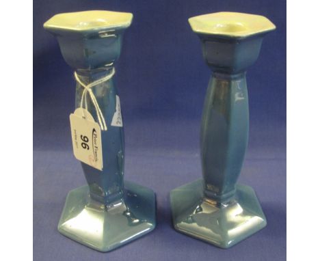 Pair of Carltonware baluster shaped, glazed candlesticks, printed marks to base. (2)(B.P. 24% incl. VAT)