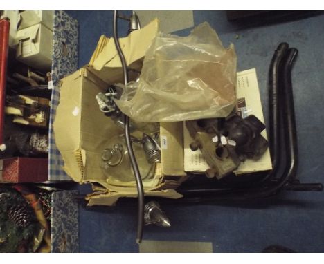 Collection of Sundries to Include Car Bike Rack and Tow Bar, Light Fitting, Tiles Etc.