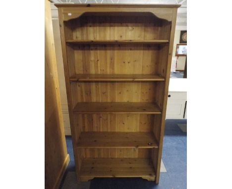 A Pine Five Shelf Open Bookcase.