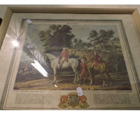 A Framed French Hunting Print.