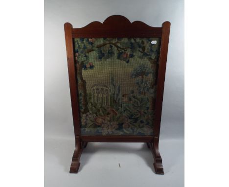A Mahogany Framed Tapestry Fire Screen.