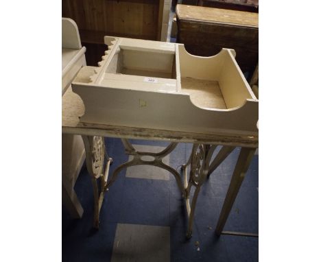 A Singer Treadle Sewing Machine Base and A Shelf Unit. 