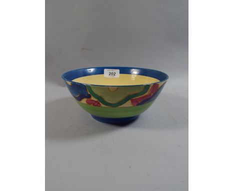 A Clarice Cliff Bizzare Bowl (Chip to Rim).