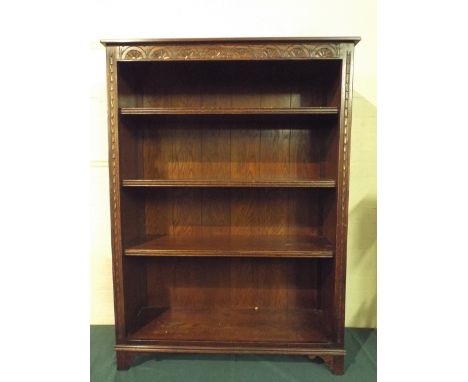 An Edwardian Oak Four Shelf Open Bookcase.